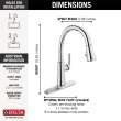 9179-DST Coranto Single Handle Pull Down Kitchen Faucet, Chrome