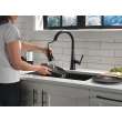 9182T-BL-DST Emmeline Single Handle Pull Down Kitchen Faucet with Touch2O Technology, Matte Black