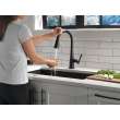 9182T-BL-DST Emmeline Single Handle Pull Down Kitchen Faucet with Touch2O Technology, Matte Black