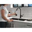9182T-BL-DST Emmeline Single Handle Pull Down Kitchen Faucet with Touch2O Technology, Matte Black