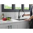 9183-BL-DST Mateo Single Handle Pull Down Kitchen Faucet with ShieldSpray Technology, Matte Black