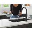 9190T-BL-DST Broderick Single Handle Pull Down Kitchen Faucet with Touch2O Technology, Matte Black