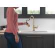 9190T-CZ-DST Broderick Single Handle Pull Down Kitchen Faucet with Touch2O Technology, Champagne Bronze