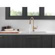 9190T-CZ-DST Broderick Single Handle Pull Down Kitchen Faucet with Touch2O Technology, Champagne Bronze