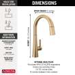 9191-CZ-PR-DST Monrovia Single Handle Pull Down Kitchen Faucet, Lumicoat Champagne Bronze