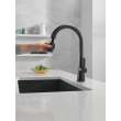 9191T-BL-DST Monrovia Single Handle Pull Down Kitchen Faucet with Touch2O Technology, Matte Black
