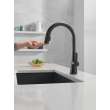 9191T-BL-DST Monrovia Single Handle Pull Down Kitchen Faucet with Touch2O Technology, Matte Black