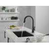 9191T-BL-DST Monrovia Single Handle Pull Down Kitchen Faucet with Touch2O Technology, Matte Black