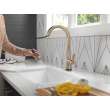 9191T-CZ-PR-DST Monrovia Single Handle Pull Down Kitchen Faucet with Touch2O Technology, Lumicoat Champagne Bronze
