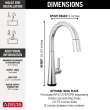 9191T-PR-DST Monrovia Single Handle Pull Down Kitchen Faucet with Touch2O Technology, Lumicoat Chrome