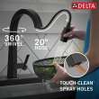 9193-BL-DST Pivotal Single Handle Pull Down Kitchen Faucet, Matte Black