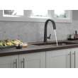 9193T-BL-DST Pivotal Single Handle Pull Down Kitchen Faucet with Touch2O Technology, Matte Black