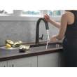 9193T-BL-DST Pivotal Single Handle Pull Down Kitchen Faucet with Touch2O Technology, Matte Black