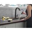 9193T-BL-DST Pivotal Single Handle Pull Down Kitchen Faucet with Touch2O Technology, Matte Black