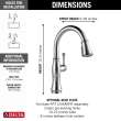 9197-AR-PR-DST Cassidy Single Handle Pull Down Kitchen Faucet
