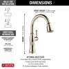 9197-PN-PR-DST Cassidy Single Handle Pull Down Kitchen Faucet, Lumicoat Polished Nickel