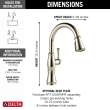 9197-PN-PR-DST Cassidy Single Handle Pull Down Kitchen Faucet, Lumicoat Polished Nickel