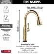 9197T-CZ-PR-DST Cassidy Single Handle Pull Down Kitchen Faucet with Touch2O and ShieldSpray Technologies, Lumicoat Champagne Bronze