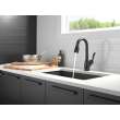 9678T-BL-DST Leland Single Handle Pull Down Bar or Prep Faucet with Touch2O Technology, Matte Black