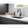 9678T-BL-DST Leland Single Handle Pull Down Bar or Prep Faucet with Touch2O Technology, Matte Black