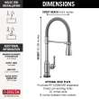 9690T-AR-DST Broderick Single Handle Pull Down Spring Kitchen Faucet with Touch2O Technology