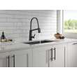 9693-BL-DST Pivotal Single Handle Exposed Hose Kitchen Faucet, Matte Black