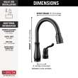 978-BL-DST Leland Single Handle Pull Down Kitchen Faucet, Matte Black