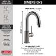 9959-KS-DST Trinsic Single Handle Pull Down Bar or Prep Faucet, Black Stainless