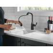 9976-BL-DST Stryke Single Handle Pull Down Bar or Prep Faucet, Matte Black