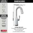 9976T-AR-PR-DST Stryke Single Handle Pull Down Bar or Prep Faucet with Touch 2O Technology