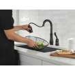 9978-BL-DST Leland Single Handle Pull Down Bar or Prep Faucet, Matte Black