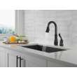 9978-BL-DST Leland Single Handle Pull Down Bar or Prep Faucet, Matte Black