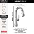 9979-AR-DST Coranto Single Handle Pull Down Bar or Prep Faucet, Arctic Stainless