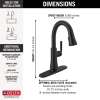 9979T-BL-DST Coranto Single Handle Pull Down Bar or Prep Faucet with Touch2O Technology, Matte Black