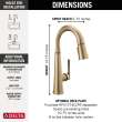 9982-CZ-PR-DST Emmeline Single Handle Pull Down Bar or Prep Faucet, Lumicoat Champagne Bronze