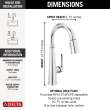 9982-PR-DST Emmeline Single Handle Pull Down Bar or Prep Faucet, Lumicoat Chrome