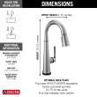 9982T-AR-PR-DST Emmeline Single Handle Pull Down Bar or Prep Faucet with Touch2O Technology, Lumicoat Arctic Stainless