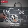 9982T-AR-PR-DST Emmeline Single Handle Pull Down Bar or Prep Faucet with Touch2O Technology, Lumicoat Arctic Stainless