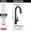 9991-BL-DST Monrovia Single Handle Pull Down Bar or Prep Faucet, Matte Black