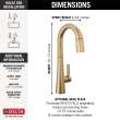9991-CZ-PR-DST Monrovia Single Handle Pull Down Bar or Prep Faucet, Lumicoat Champagne Bronze