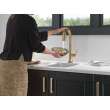 9991T-CZ-PR-DST Monrovia Single Handle Pull Down Bar or Prep Faucet with Touch2O Technology, Lumicoat Champagne Bronze
