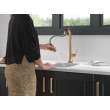 9991T-CZ-PR-DST Monrovia Single Handle Pull Down Bar or Prep Faucet with Touch2O Technology, Lumicoat Champagne Bronze