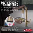 9991T-CZ-PR-DST Monrovia Single Handle Pull Down Bar or Prep Faucet with Touch2O Technology, Lumicoat Champagne Bronze