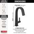 9993-BL-DST Pivotal Single Handle Pull Down Bar or Prep Faucet, Matte Black