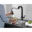 9993-BL-DST Pivotal Single Handle Pull Down Bar or Prep Faucet, Matte Black