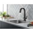 9993T-BL-DST Pivotal Single Handle Pull Down Bar or Prep Faucet with Touch2O Technology, Matte Black