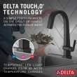9993T-BL-DST Pivotal Single Handle Pull Down Bar or Prep Faucet with Touch2O Technology, Matte Black