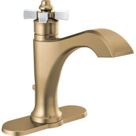 H562GS Dorval Single Cross Handle Kit, Champagne Bronze and Porcelain