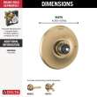 T14056-CZLHP Dorval Monitor 14 Series Valve Only Trim Less Handle, Champagne Bronze
