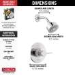 T14259-PP Modern Monitor 14 Series Shower Trim, Chrome